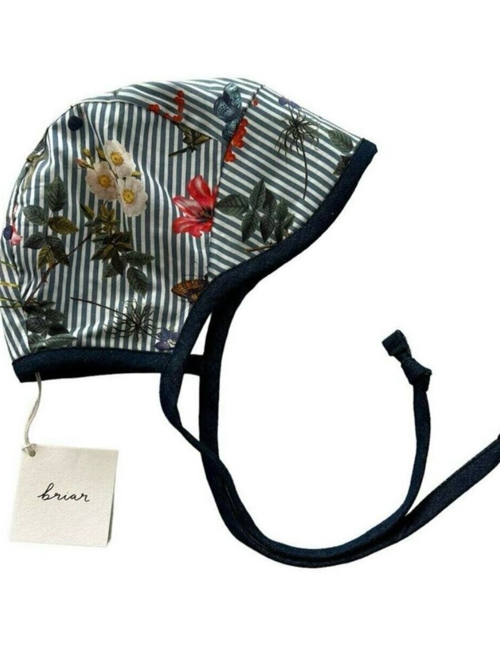 NEW Briar Baby Liberty Floral Stripe Brimmed Bonnet